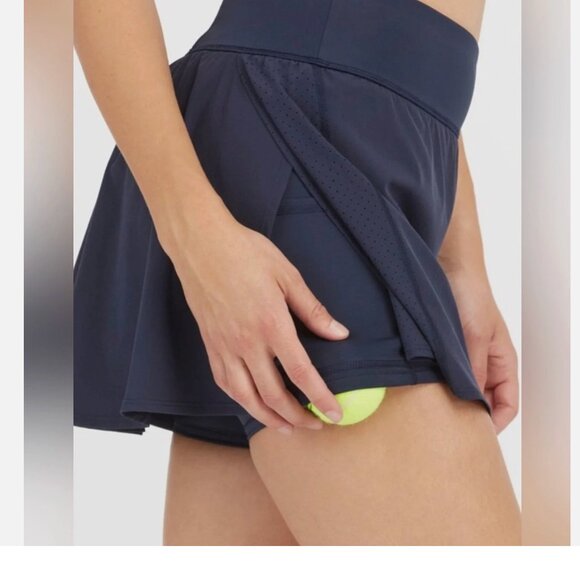 NWT SPANX Midnight Navy MOVING SKORT 14” BUILT IN SHORTS 6.5” INSEAM POCKETS L - Picture 4 of 12